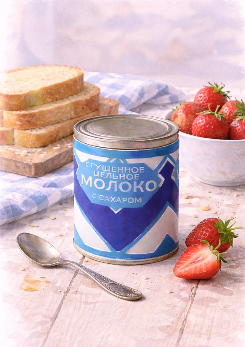 Открытка «Сгущенное молоко»