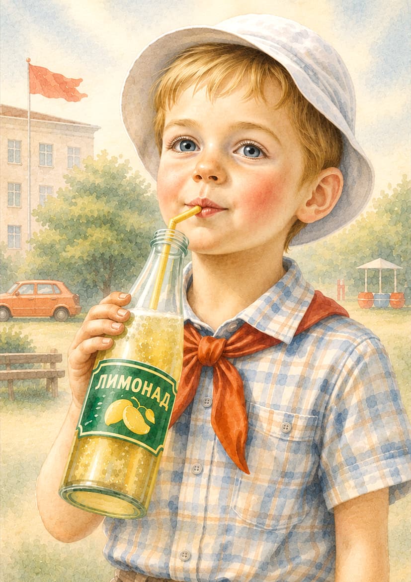 Открытка «Мальчик СССР» (лимонад)