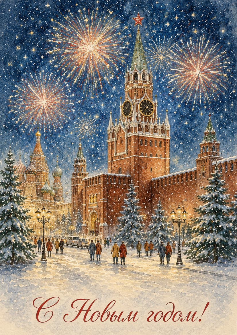 Открытки "В стиле СССР" красная площадь