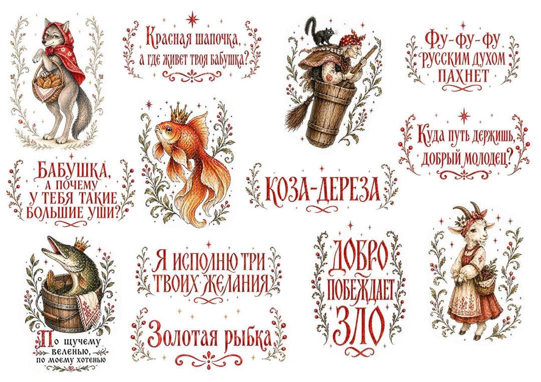 Декаль «Сказки 2» на конфеты Mood mold