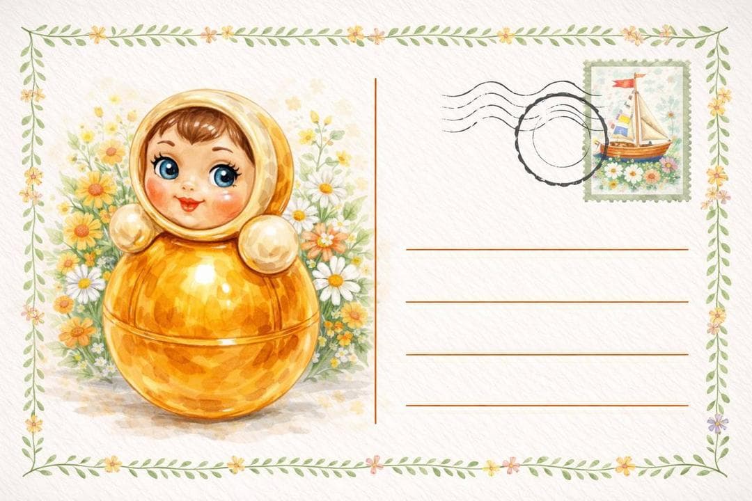 Почтовая карточка «Неваляшка» открытка