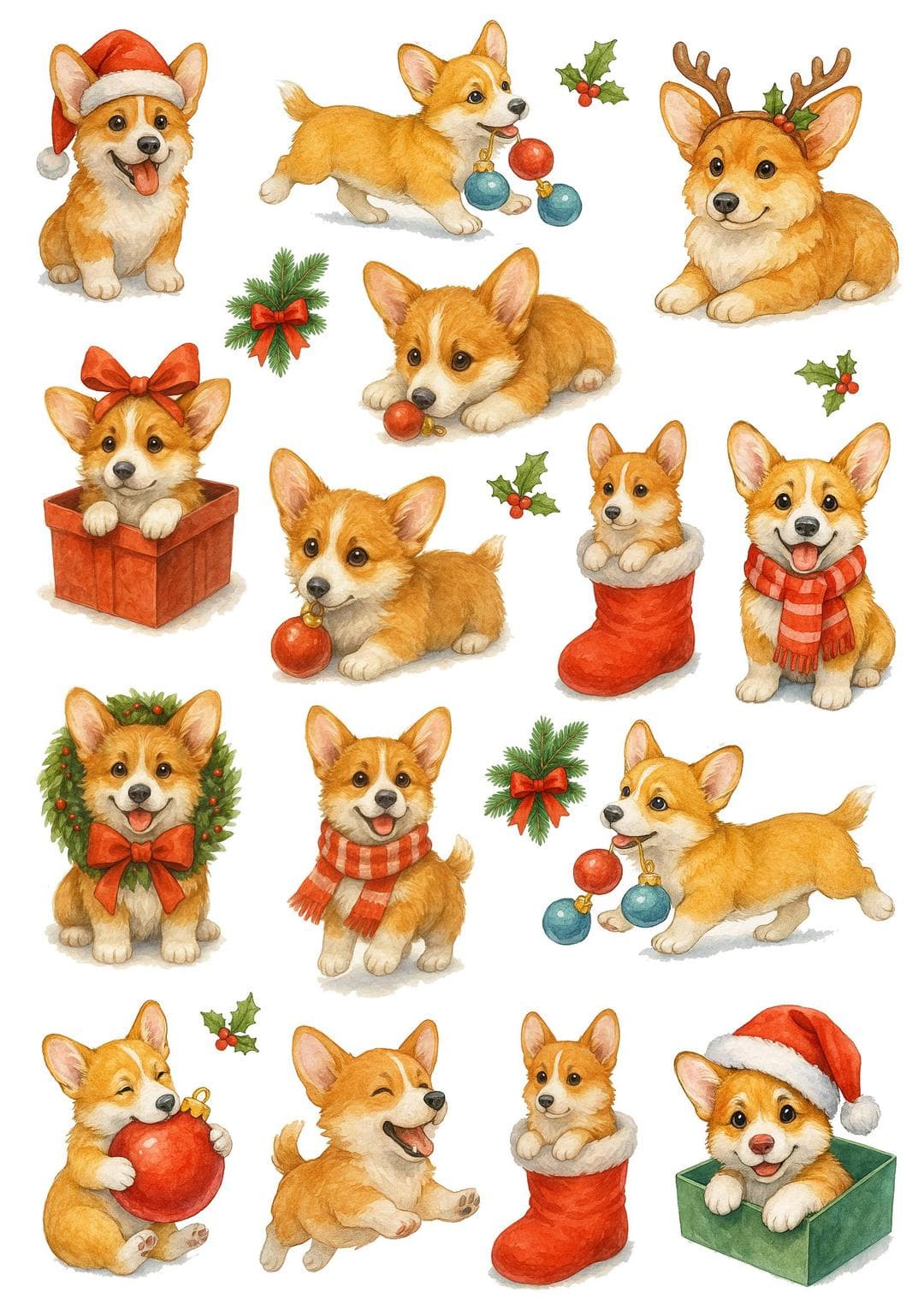 Новогодние корги