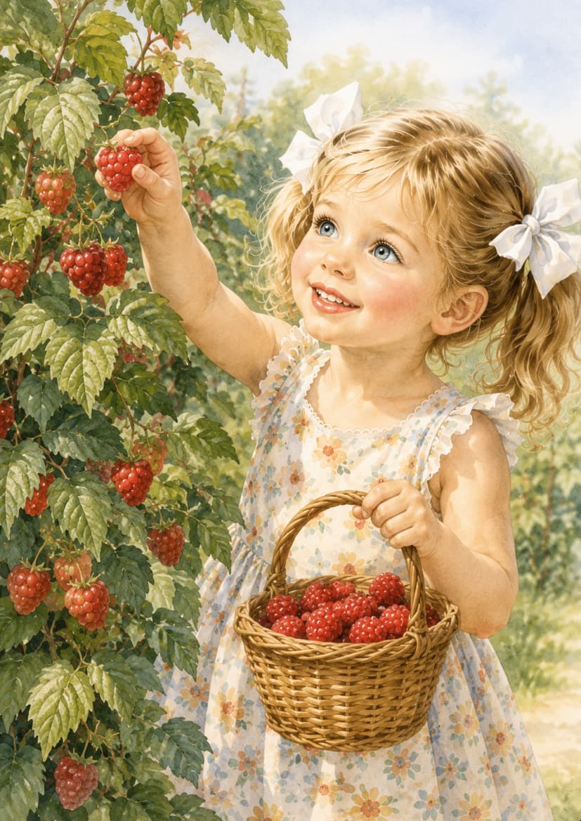 Открытка «Девочка с малиной» 4